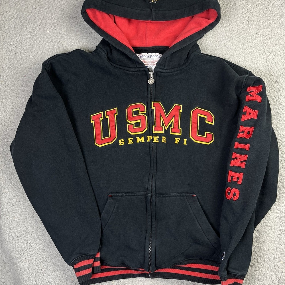 USMC SEMPER FI MARINES Champion Hoodie Sweatshirt Men's Size Medium